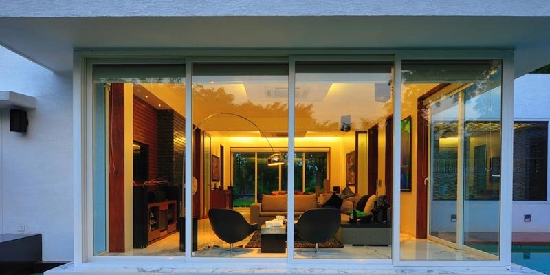 Sliding uPVC door system for balcony and terrace spaces